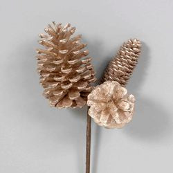 Metallic Champagne Glittered Pine Cone