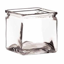 Clear Glass Cube Vase